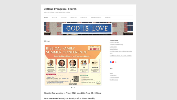 Screenshot of the Zetland Evangelical Church Land Trust website