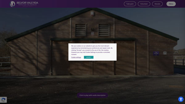 Screenshot of the Belvoir Vale Rda website