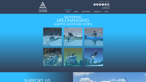 Screenshot of the Access Adventures website