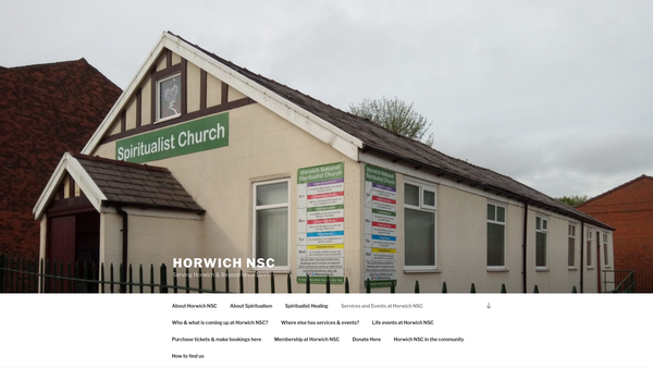 Screenshot of the Horwich Spiritualist Church website