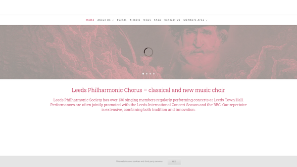 Screenshot of the Leeds Philharmonic Society (CIO) website