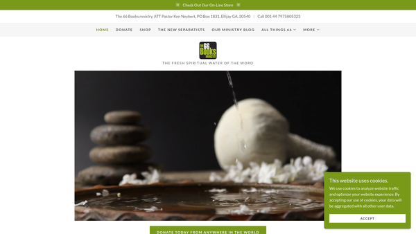 Screenshot of the The 66 Books Ministry UK website