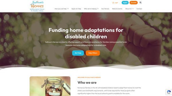 Screenshot of the Sullivan's Heroes website