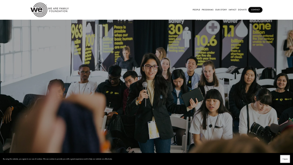 Screenshot of the We Are Family Foundation UK website