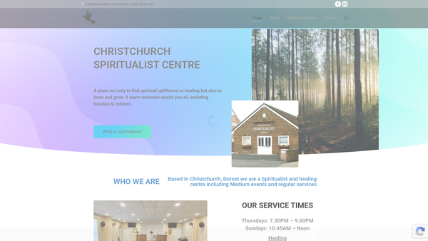 Screenshot of the Christchurch Spiritualist Church website
