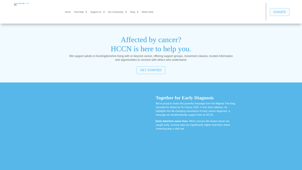 Screenshot of the Hunts Community Cancer Network website