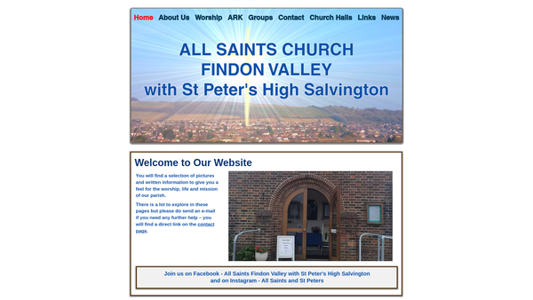 Screenshot of the The Parochial Church Council Of The Ecclesiastical Parish Of All Saints Findon Valley Worthing website