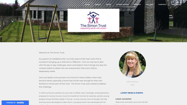 Screenshot of the The Simon Trust (Autism) CIO website