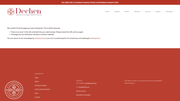 Screenshot of the Sakya Dechen Buddhism Ltd website