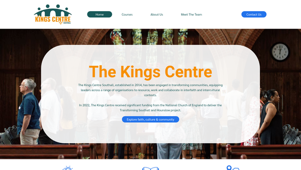 Screenshot of the The Kings Centre Southall website