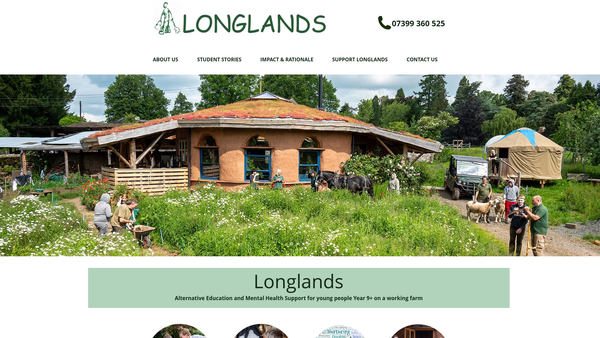 Screenshot of the Longlands website