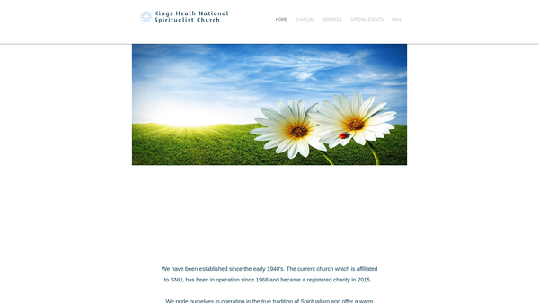Screenshot of the Kings Heath National Spiritualist Church website
