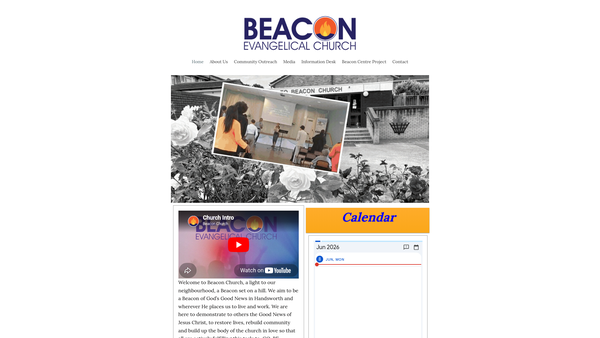 Screenshot of the Beacon Evangelical Church website