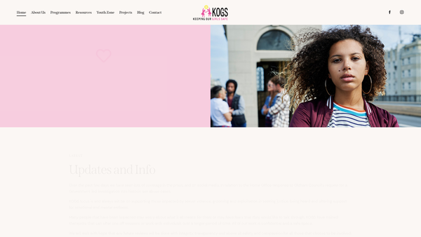 Screenshot of the Keeping Our Girls Safe website