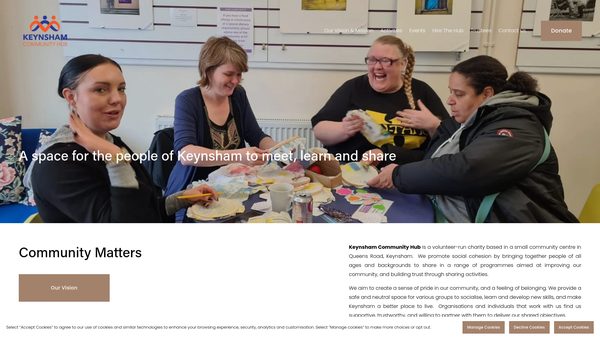 Screenshot of the Keynsham Community Hub website