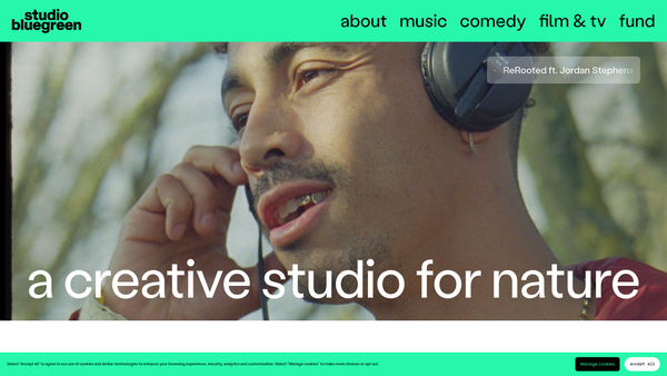 Screenshot of the Studio BlueGreen website