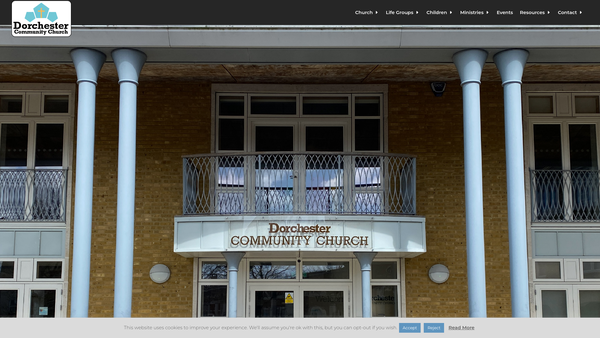 Screenshot of the Dorchester Community Church website
