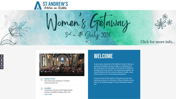 Screenshot of the The Parochial Church Council Of The Ecclesiastical Parish Of St Andrew's, Ashton-On-Ribble website