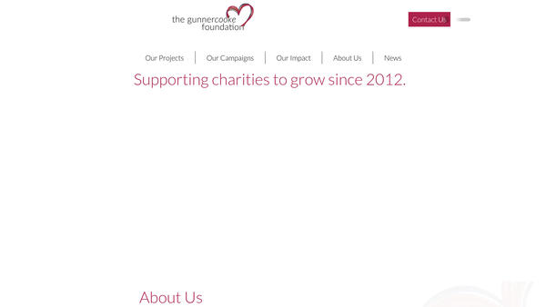 Screenshot of the The Gunnercooke Foundation website