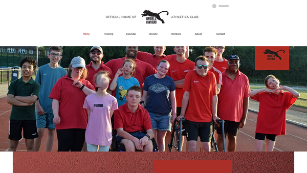Screenshot of the Orwell Panthers Athletics Club website