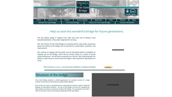 Screenshot of the The Friends Of Friar Gate Bridge website