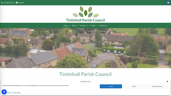 Screenshot of the Tintinhull Community Hall website