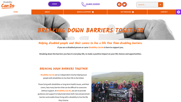 Screenshot of the Disability Can Do website