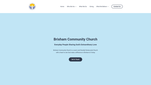 Screenshot of the Brixham Community Church website