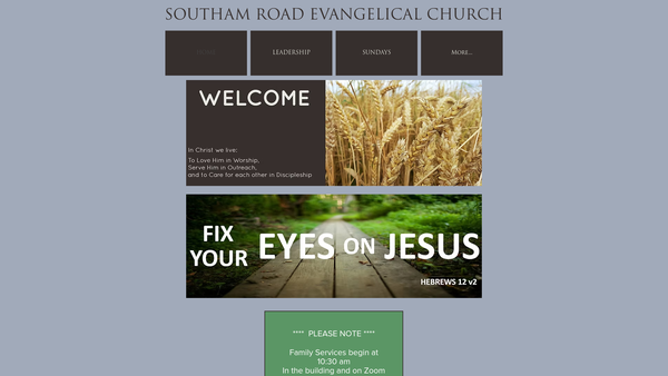 Screenshot of the Southam Road Evangelical Church website