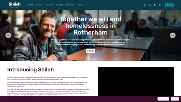 Screenshot of the Shiloh (Rotherham) website