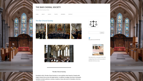 Screenshot of the The Bar Choral Society website