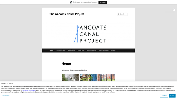 Screenshot of the Ancoats Canal Project website