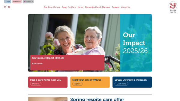 Screenshot of the The Royal Masonic Benevolent Institution Care Company website