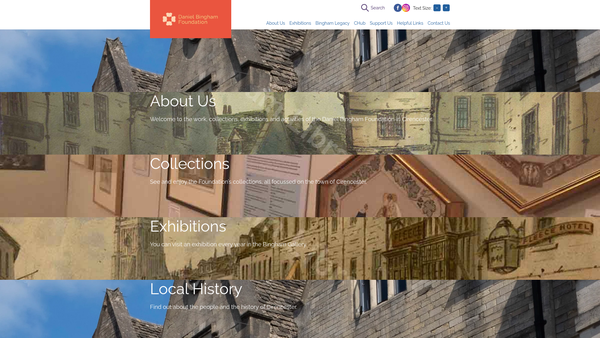 Screenshot of the Bingham Library Trust Limited website