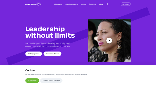 Screenshot of the Common Purpose Student Experiences Limited website