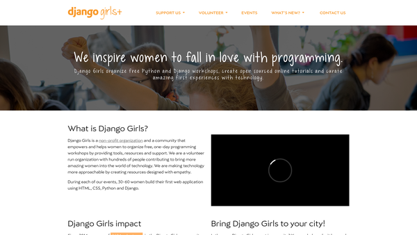 Screenshot of the Django Girls Foundation website