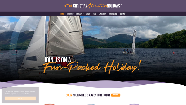 Screenshot of the Christian Adventure Holidays CIO website