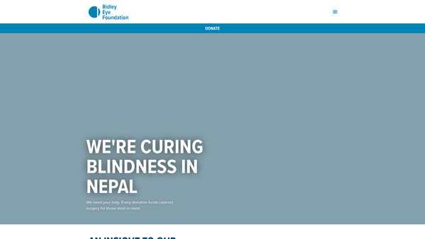 Screenshot of the The Ridley Foundation website