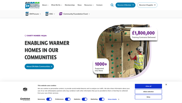 Screenshot of the EN:Communities CIO website
