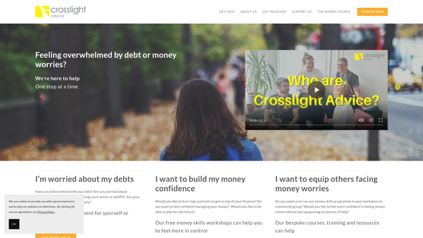 Screenshot of the Crosslight Advice website