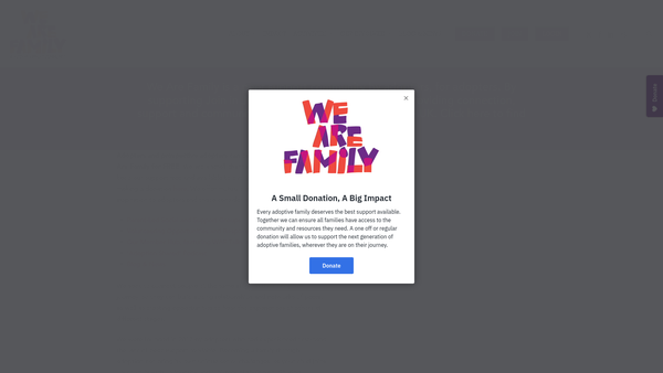 Screenshot of the We Are Family website