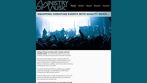 Screenshot of the Ministry Of Music website