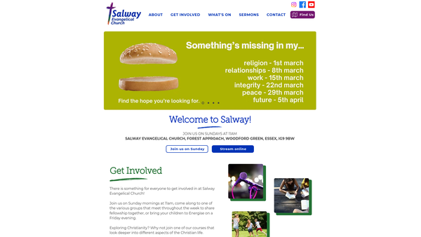 Screenshot of the Salway Evangelical Church Trust website