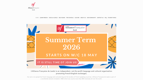 Screenshot of the Alliance Francaise De Leeds website