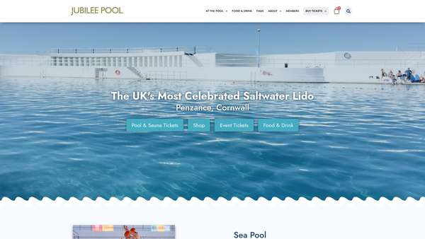Screenshot of the Friends Of Jubilee Pool website