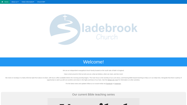 Screenshot of the Sladebrook Evangelical Church website
