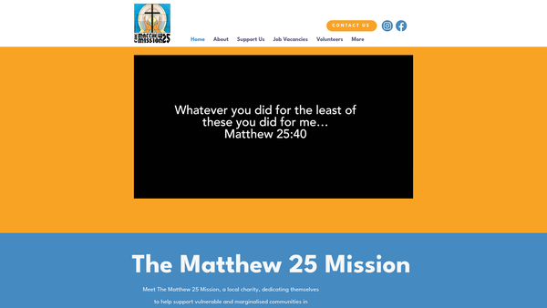 Screenshot of the The Matthew 25 Mission website