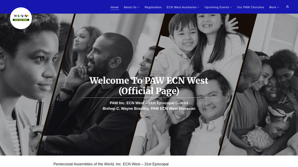 Screenshot of the Pentecostal Assemblies Of The World Western Europe website