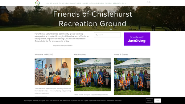 Screenshot of the Friends Of Chislehurst And Walden Recreation Ground website