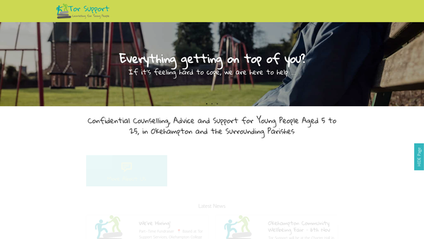 Screenshot of the Tor Support Services website